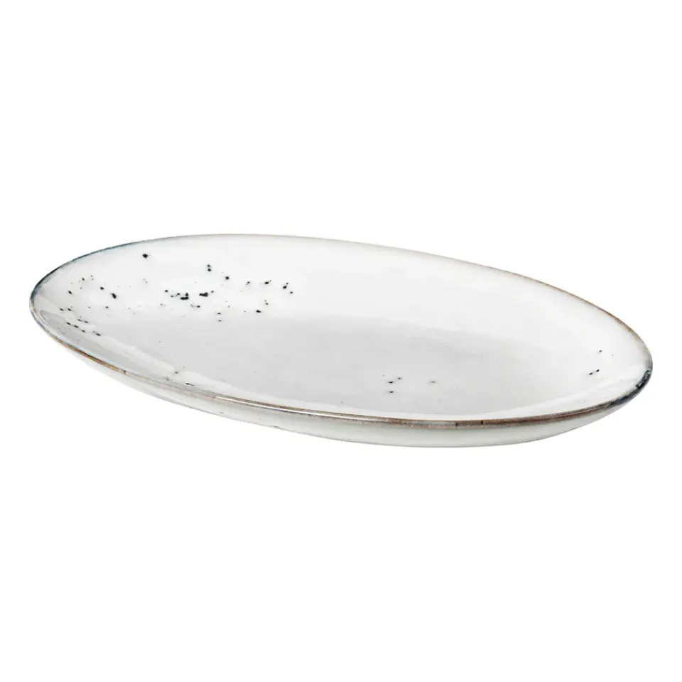 Best Broste Copenhagen Nordic Sand oval serving platter, 13.6x22 cm Beige