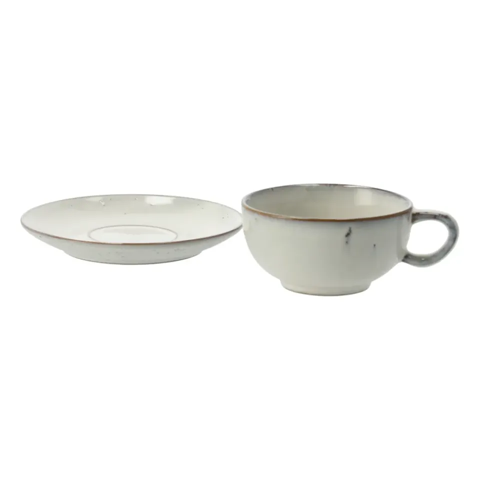Teacups^Broste Copenhagen Nordic Sand tea cup and saucer, 5.8 cm Beige