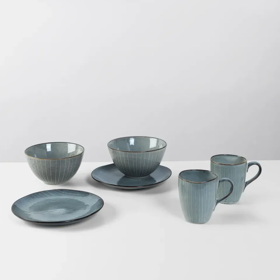 Table Settings & Starter Sets^Broste Copenhagen Nordic Sea breakfast set for two, 6 pieces Blue