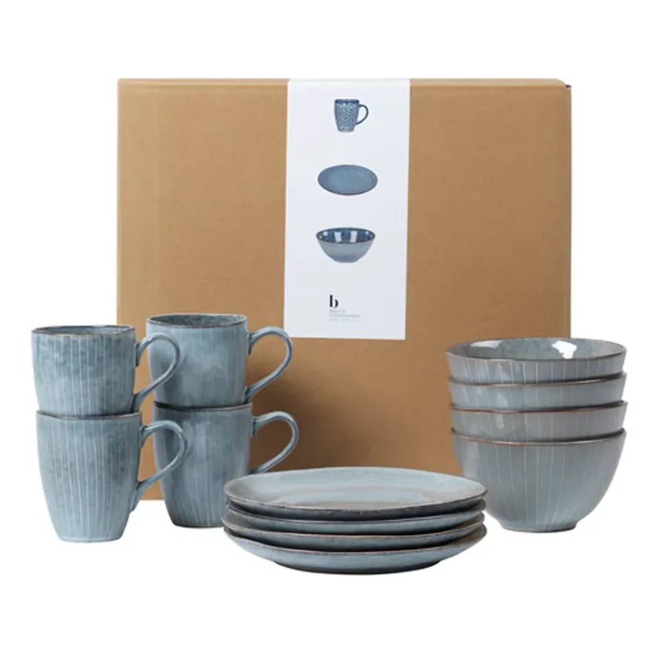 Table Settings & Starter Sets^Broste Copenhagen Nordic Sea breakfast set, 12 pieces Grey