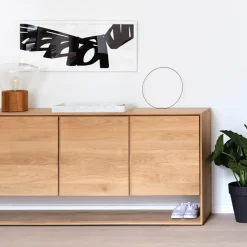 Dressers & Sideboards|Dressers & Sideboards^Ethnicraft Nordic sideboard, Wax oiled oak 3 doors Beige