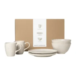 Hot Broste Copenhagen Nordic Vanilla breakfast set for two, 6 pieces Beige