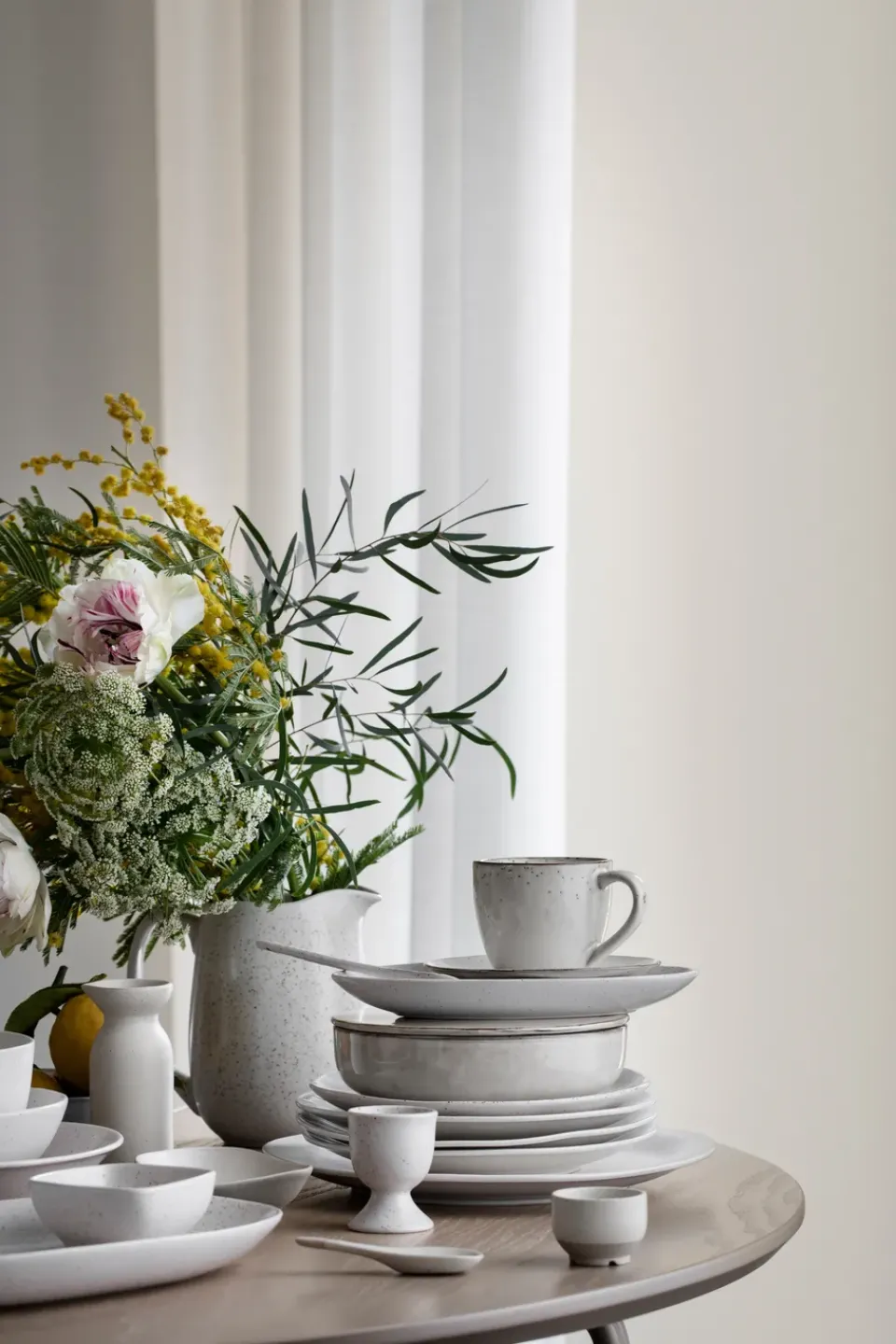 Outlet Broste Copenhagen Nordic Vanilla egg cup, Cream with grains BeigeWhite