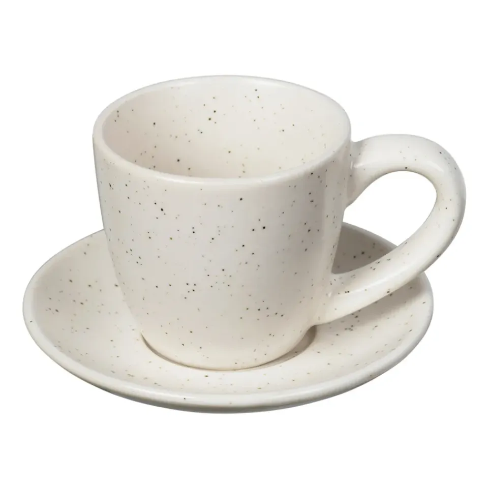 Glögg & Mulled Wine Mugs|Espresso Cups^Broste Copenhagen Nordic Vanilla espresso cup with saucer 5 cl, Cream BeigeWhite