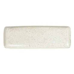 Serving Platters & Dishes^Broste Copenhagen Nordic Vanilla rectangular saucer 12.5x35 cm, Cream with grains BeigeWhite