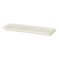 Serving Platters & Dishes^Broste Copenhagen Nordic Vanilla rectangular saucer 12.5x35 cm, Cream with grains BeigeWhite