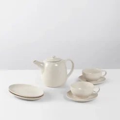 New Broste Copenhagen Nordic Vanilla tea service for two, 5 pieces Beige