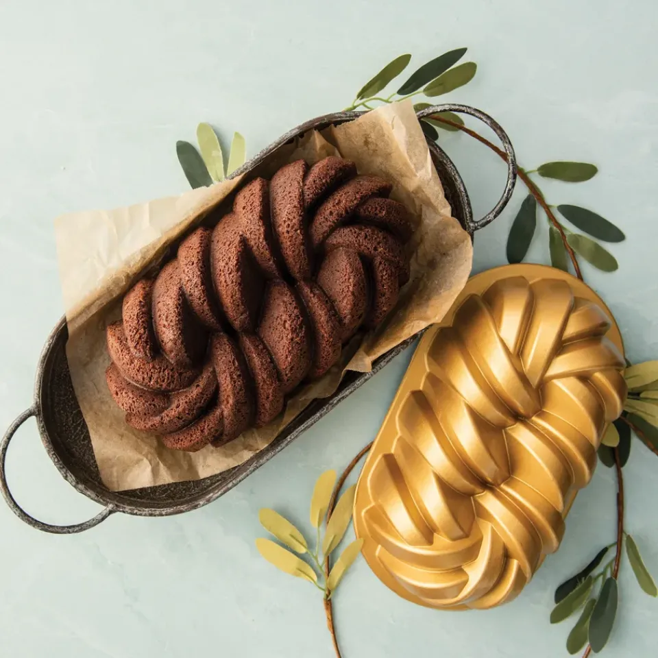 Bread Tins^Nordic Ware Braided bread tin 1,4 L, Gold Gold-coloured
