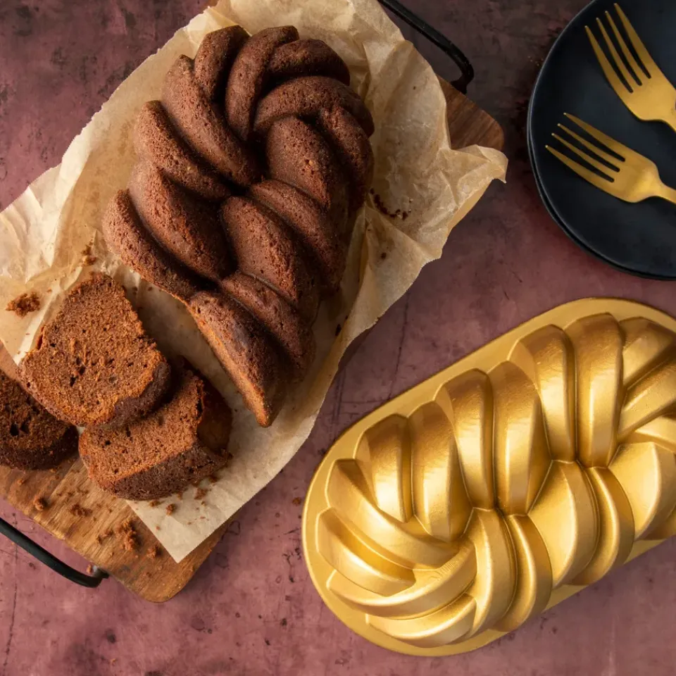 Bread Tins^Nordic Ware Braided bread tin 1,4 L, Gold Gold-coloured