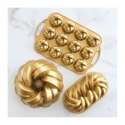 Bread Tins^Nordic Ware Braided bread tin 1,4 L, Gold Gold-coloured