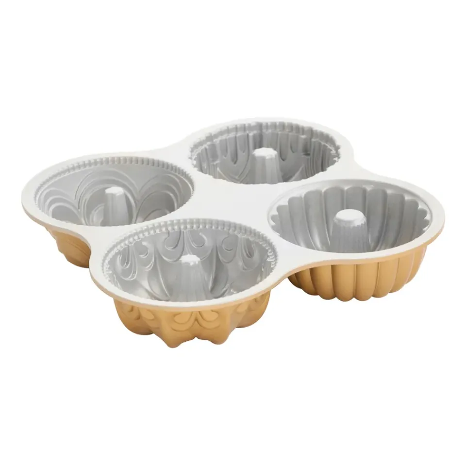Online Nordic Ware bundt quartet baking tin, 2,1 L Gold-coloured
