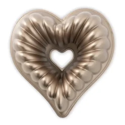 Cookie/Biscuit Cutters & Cake Tins^Nordic Ware elegant heart bundt baking tin, 2.4 L Gold-coloured