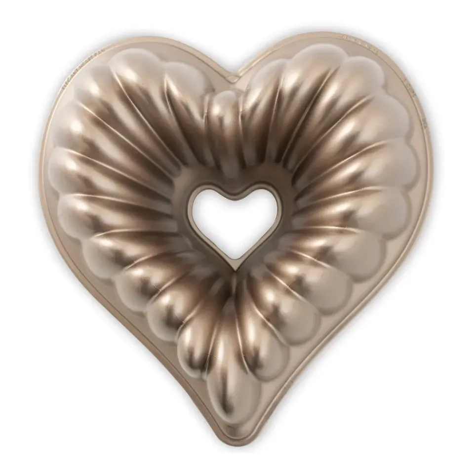 Cookie/Biscuit Cutters & Cake Tins^Nordic Ware elegant heart bundt baking tin, 2.4 L Gold-coloured