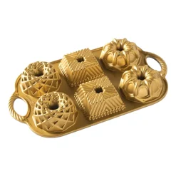 Clearance Nordic Ware geo bundtlette form, 0.8 L Gold-coloured