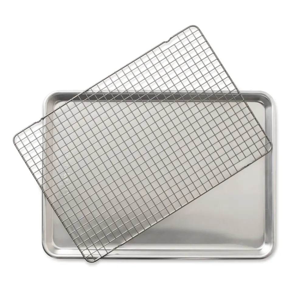Other Kitchen Utensils^Nordic Ware naturals baking sheet with grill, 32.7x45.4 cm Silver-coloured