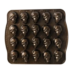 Nordic Ware Skull Bites baking tin, Bronze Brown