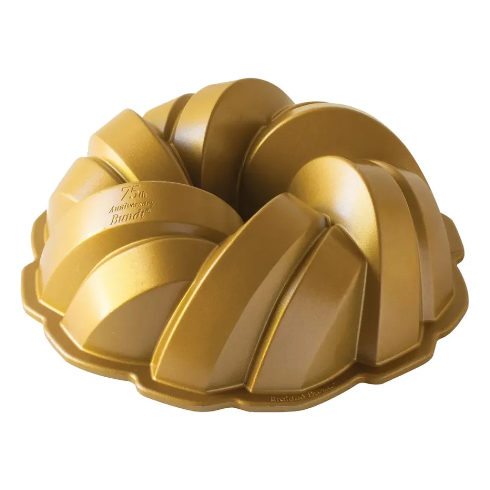 Nordic Ware 75th anniversary braided bundt baking tin, 2.4 L Gold-coloured