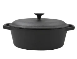 Hot Nordwik cast iron casserole oval 4 l, Black