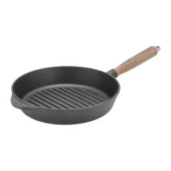 Grill & Griddle Pans|Cast Iron Pans^Nordwik cast iron grill pan with wooden handle, 28 cm Black