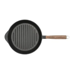 Grill & Griddle Pans|Cast Iron Pans^Nordwik cast iron grill pan with wooden handle, 28 cm Black