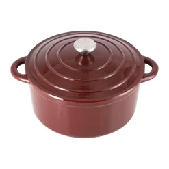 New Nordwik cast iron pot round 5 l, Burgundy Red