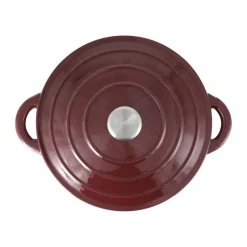 New Nordwik cast iron pot round 5 l, Burgundy Red