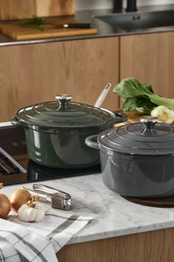 Cast Iron Casserole Pots|Cooking Pots & Casserole Dishes^Nordwik cast iron pot round 5 l, Grey