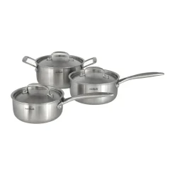 Saucepan Sets|Saucepans^Nordwik cookware set 3-ply 3 pieces, 1.5 L, 2 L, 3 L Silver-coloured
