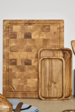 Hot Nordwik end-grain cutting board with juice groove 36x46 cm, Oak Brown