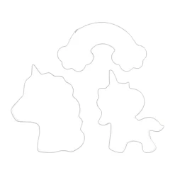 Best Nordwik gingerbread cutter unicorn 3 piece set, Stainless steel Silver-coloured