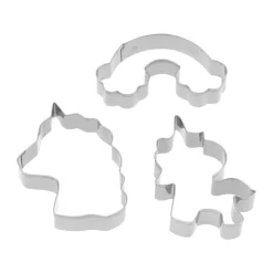Best Nordwik gingerbread cutter unicorn 3 piece set, Stainless steel Silver-coloured