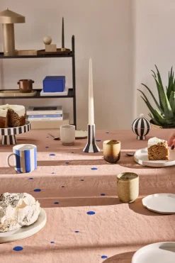 Tablecloths^OYOY Nori tablecloth 140x200 cm, Terracotta-optic blue BrownBlue