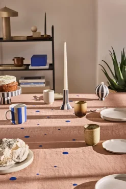 New OYOY Nori tablecloth 140x260 cm, Terracotta-optic blue BrownBlue
