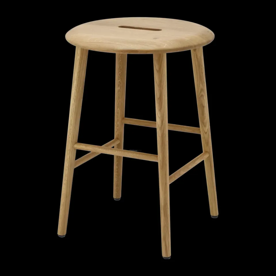 Stools^1898 Norrabo stool 53 cm, Natural lacquered oak Brown