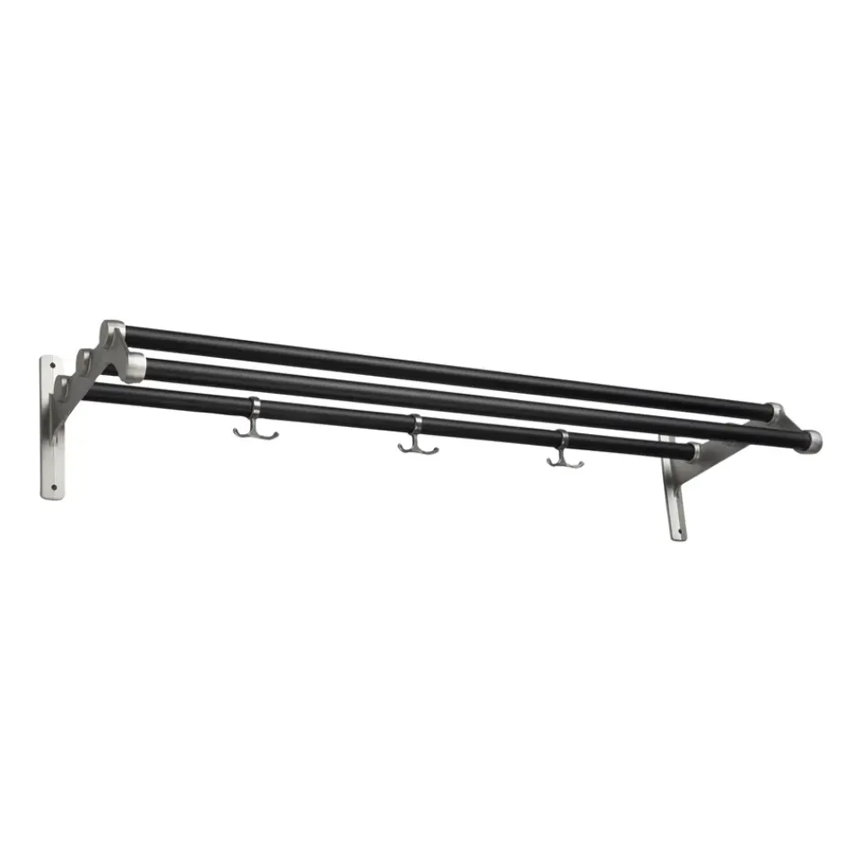 Hat Rack & Hat Shelves|Hat Rack & Hat Shelves^Essem Design Nostalgi 291 hat shelf 100 cm, Black-aluminum BlackSilver-coloured
