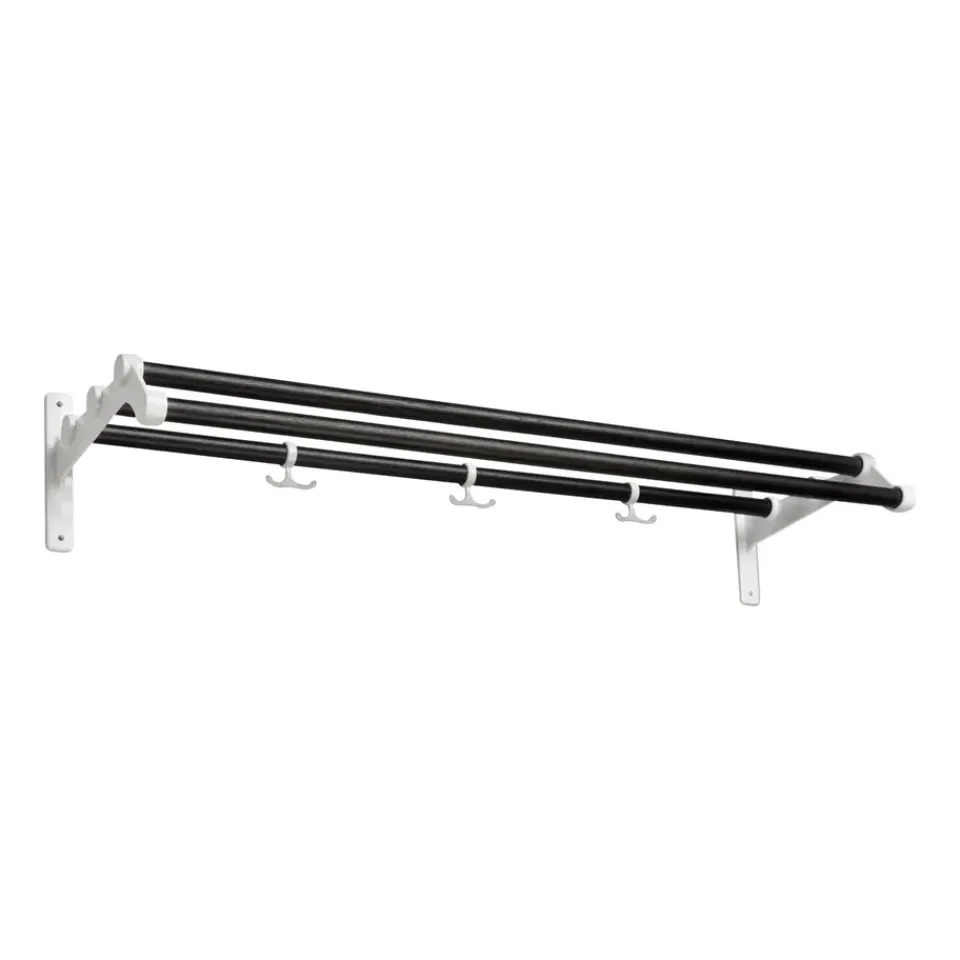 Outlet Essem Design Nostalgi 291 hat shelf 100 cm, Black oiled oak-white BlackWhite