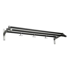 Hat Rack & Hat Shelves|Hat Rack & Hat Shelves^Essem Design Nostalgi 291 hat shelf 100 cm, Black oiled oak-aluminum BlackSilver-coloured