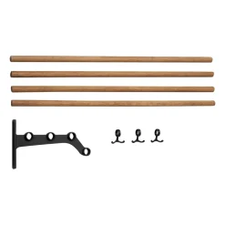 New Essem Design Nostalgi 291 inbuilt hat rack 100 cm, Bamboo-black BrownBlack