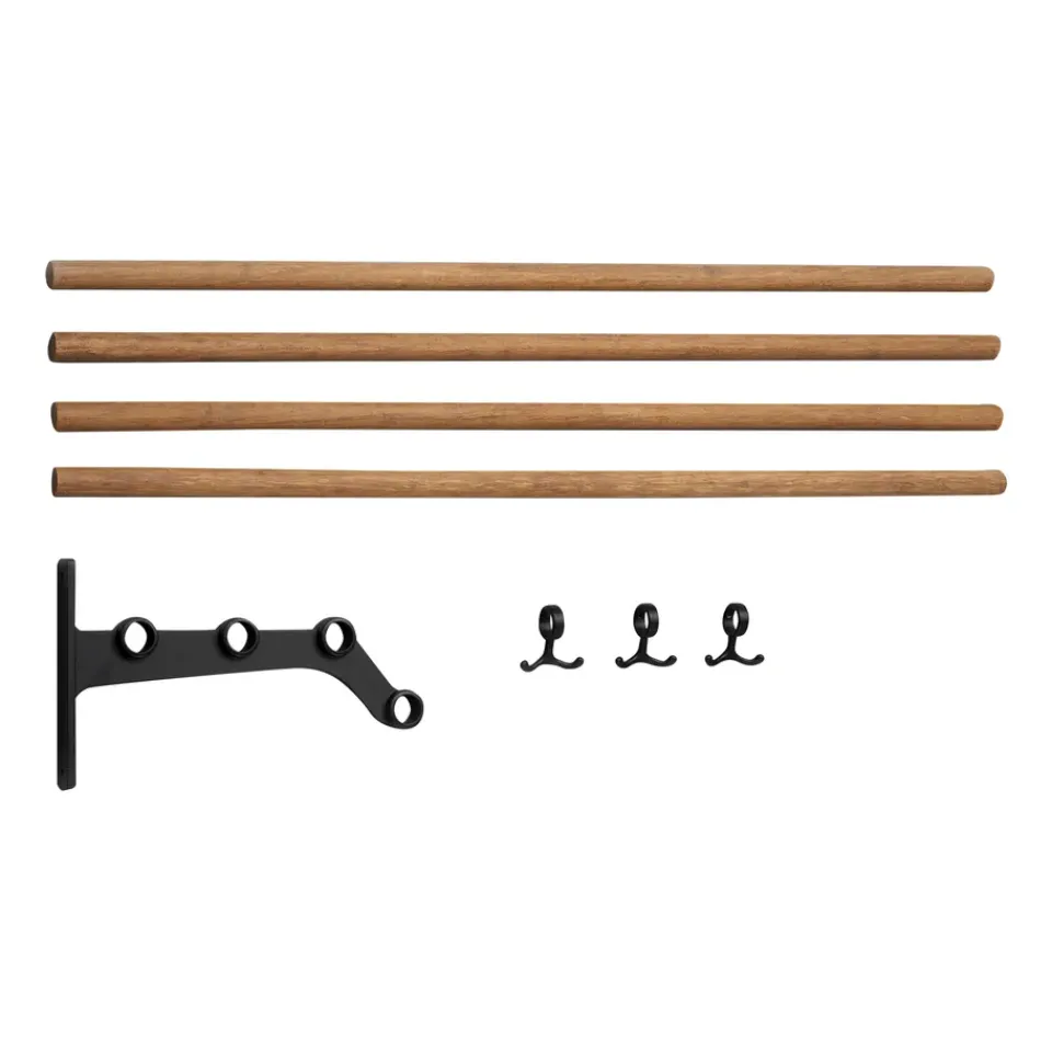 New Essem Design Nostalgi 291 inbuilt hat rack 100 cm, Bamboo-black BrownBlack