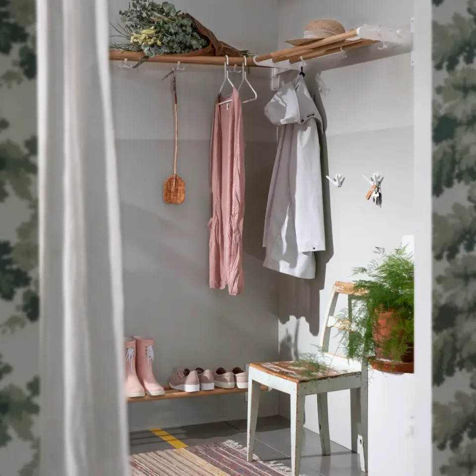 Best Essem Design Nostalgi hat shelf/ shoe shelf, oak, white BrownWhite