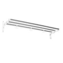 Outlet Essem Design Nostalgi hat shelf/ shoe shelf, chrome, white Silver-colouredWhite