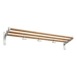 Best Essem Design Nostalgi hat shelf/ shoe shelf, Bambu-aluminum BrownSilver-coloured