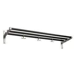 Hat Rack & Hat Shelves|Hat Rack & Hat Shelves^Essem Design Nostalgi hat shelf/ shoe shelf, Black oiled oak-aluminum BlackSilver-coloured