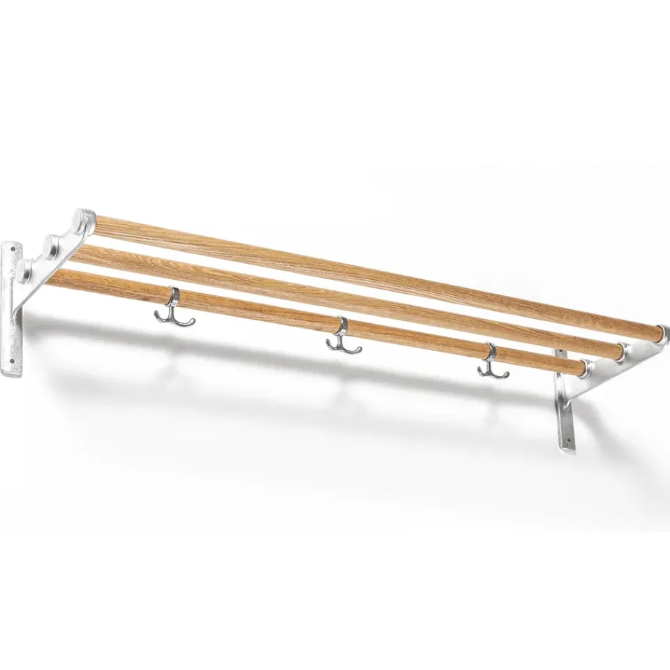 Best Essem Design Nostalgi hat shelf/ shoe shelf, oak, aluminum BrownSilver-coloured