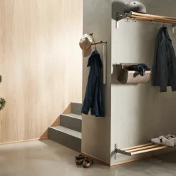 Best Essem Design Nostalgi hat shelf/ shoe shelf, oak, aluminum BrownSilver-coloured