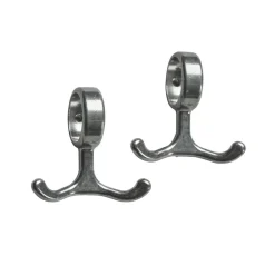 Hot Essem Design Nostalgi hook 2-pack, aluminum Silver-coloured