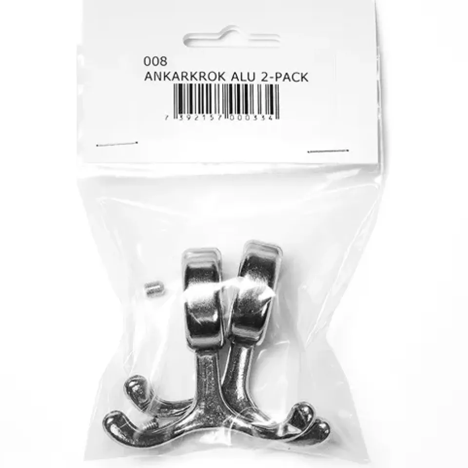 Hot Essem Design Nostalgi hook 2-pack, aluminum Silver-coloured