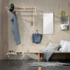 Hat Rack & Hat Shelves|Hat Rack & Hat Shelves^Essem Design Nostalgi Shoe or hat shelf, Birch, white stand Beige