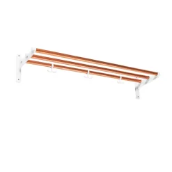 Discount Essem Design Nostalgi Shoe or hat shelf, Copper, white stand Gold-colouredWhite