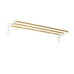 Discount Essem Design Nostalgi Shoe or hat shelf, Brass, white stand Gold-coloured